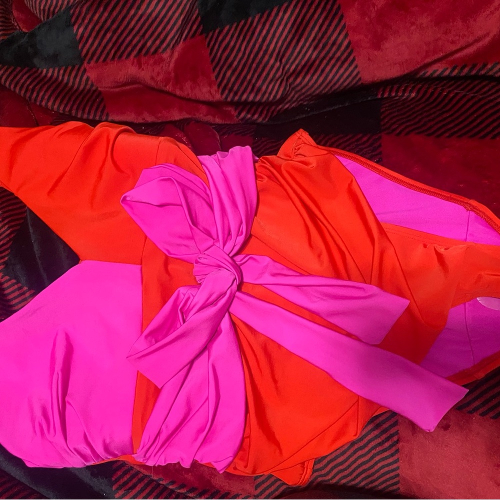 Lane Bryant Pink and Orange One Piece Swimsuit